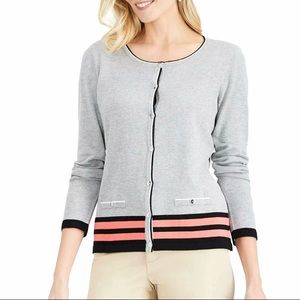 Karen Scott stripe Hem Cardigan Style: 100034984MS